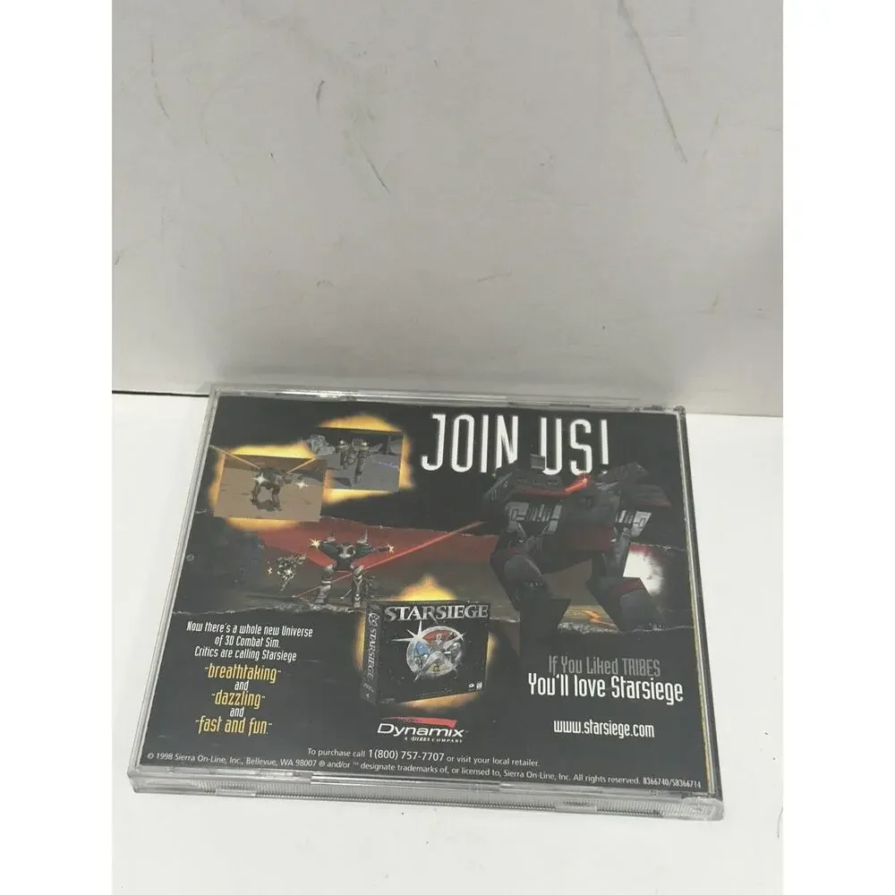Starsiege Tribes (PC CD-ROM, 1998 ) No Cover CD‎ Only For Windows See Pictures